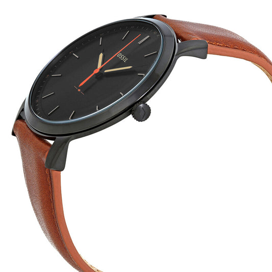 Fossil Minimalist Men's Watch (Black Dial, Brown Leather Strap — Item No. FS5305)