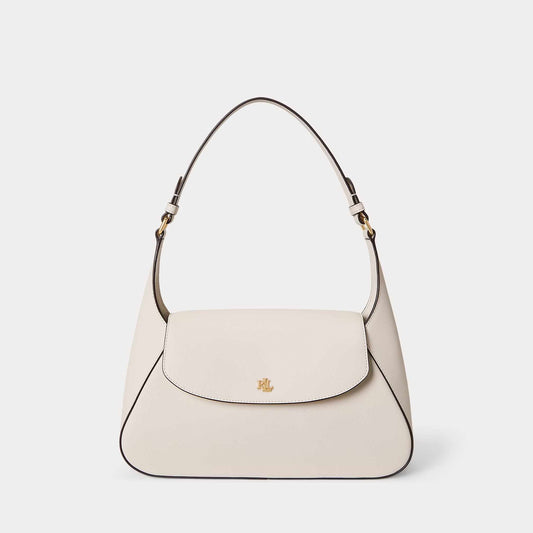 Lauren Ralph Lauren Crosshatch Medium Schylar Shoulder Bag in Soft White