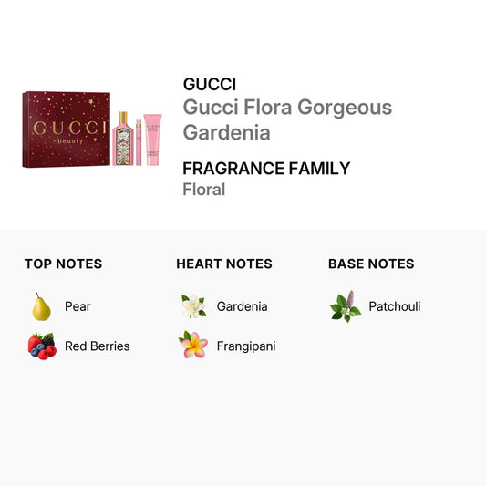 Gucci Ladies Flora Gorgeous Gardenia 3pcs EDP Gift Set (XM25)