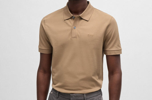 Hugo Boss Pallas Regular-Fit Polo Shirt in Beige