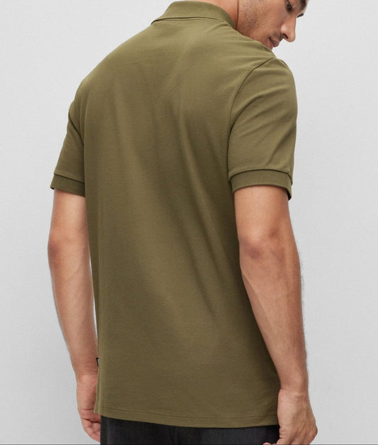 Hugo Boss Pallas Regular-Fit Polo Shirt in Cotton Khaki