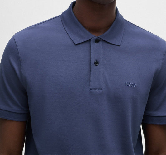 Hugo Boss Pallas Regular-Fit Polo Shirt in Cotton Dark Blue