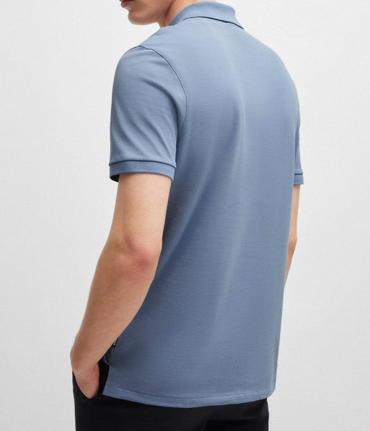 Hugo Boss Pallas Regular-Fit Polo Shirt in Cotton Light Blue