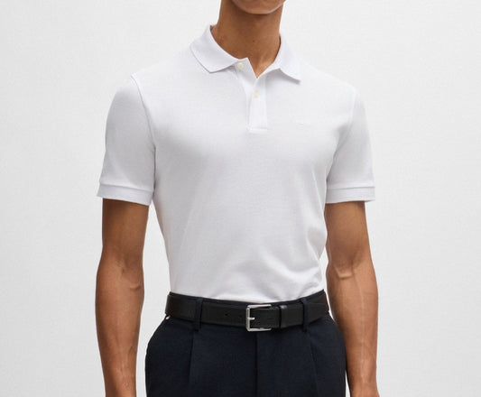 Hugo Boss Pallas Regular-Fit Polo Shirt in Cotton White