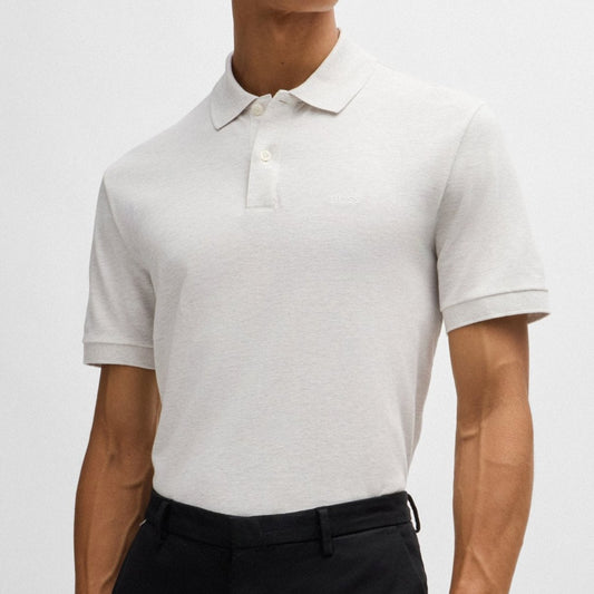 Hugo Boss Pallas Regular-Fit Polo Shirt in Cotton Light Grey