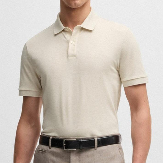 Hugo Boss Pallas Regular-Fit Polo Shirt in Cotton Natural