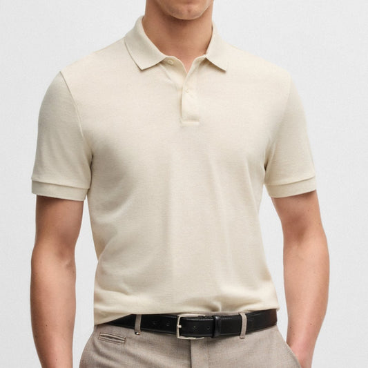 Hugo Boss Pallas Regular-Fit Polo Shirt in Cotton Natural