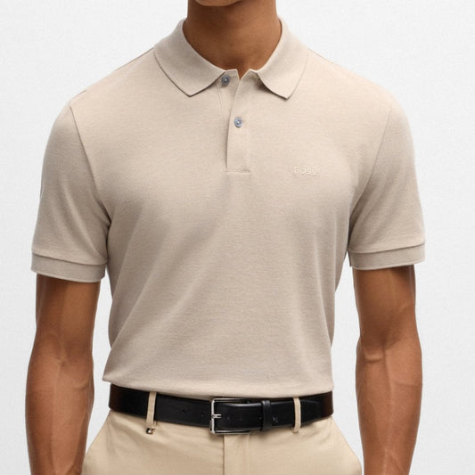 Hugo Boss Pallas Regular-Fit Polo Shirt in Cotton Light Beige