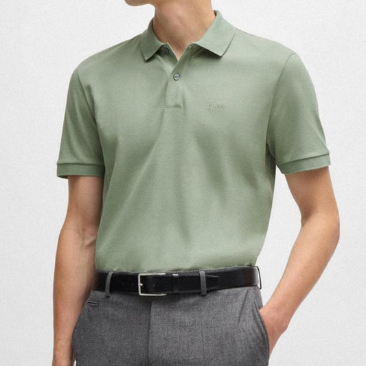 Hugo Boss Pallas Regular-Fit Polo Shirt in Cotton Light Green