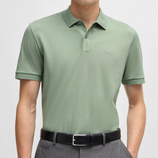 Hugo Boss Pallas Regular-Fit Polo Shirt in Cotton Light Green