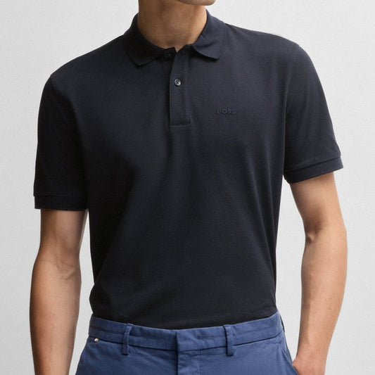 Hugo Boss Pallas Regular-Fit Polo Shirt in Cotton Dark Blue