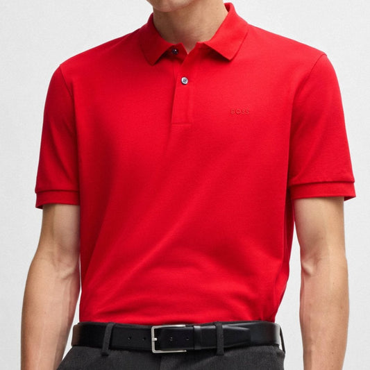 Hugo Boss Pallas Regular-Fit Polo Shirt in Cotton Red