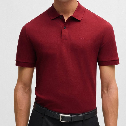 Hugo Boss Pallas Regular-Fit Polo Shirt in Cotton Dark Red