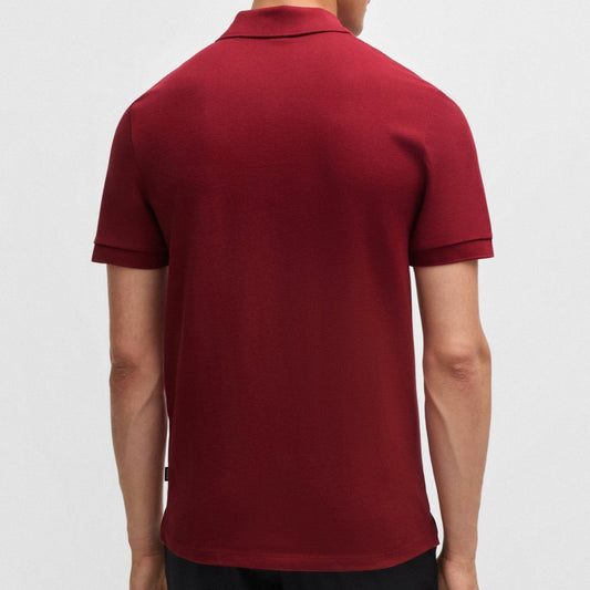 Hugo Boss Pallas Regular-Fit Polo Shirt in Cotton Dark Red