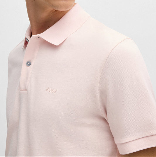 Hugo Boss Pallas Regular-Fit Polo Shirt in Cotton Light Pink