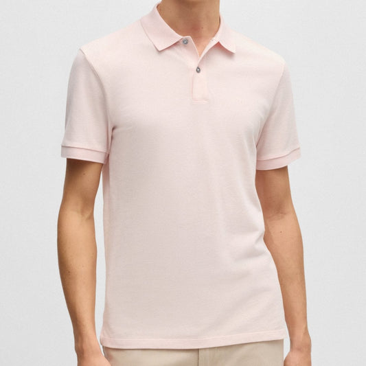 Hugo Boss Pallas Regular-Fit Polo Shirt in Cotton Light Pink