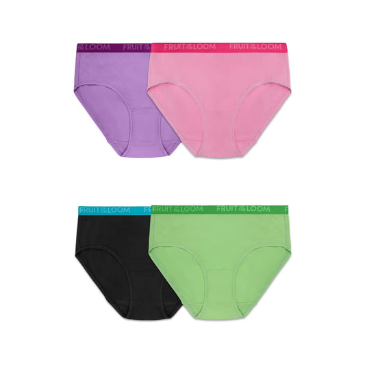 Fruit of the Loom Women's Energize Collection Cotton Stretch Brief Underwear (4-Pack)