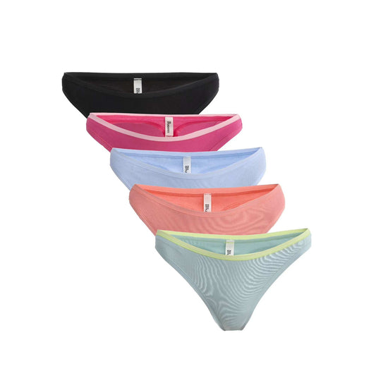 No Boundaries Cotton Thong Panties (5-Pack)