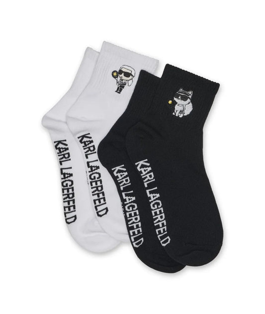 Karl Lagerfeld Paris Karl Tennis Racquet Socks | Black/White