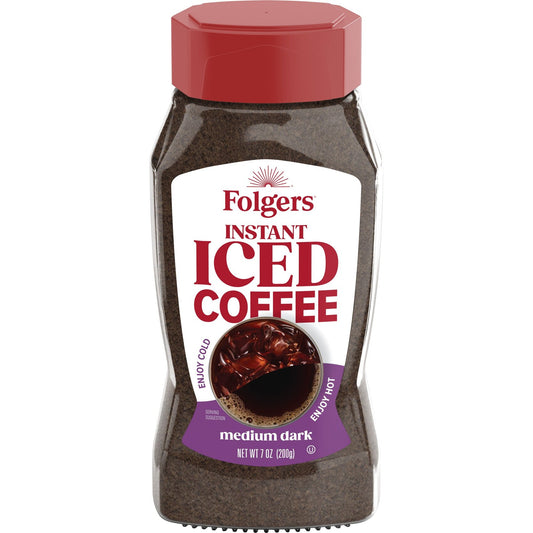 Folgers Instant Iced Coffee in the 7 oz Glass Jar