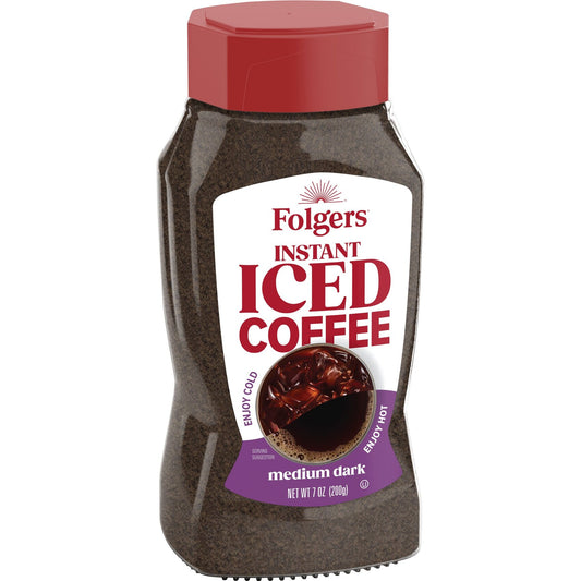 Folgers Instant Iced Coffee in the 7 oz Glass Jar