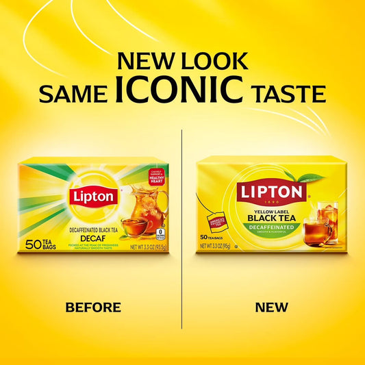 Lipton Black Tea Bags, Decaffeinated (50 Count)