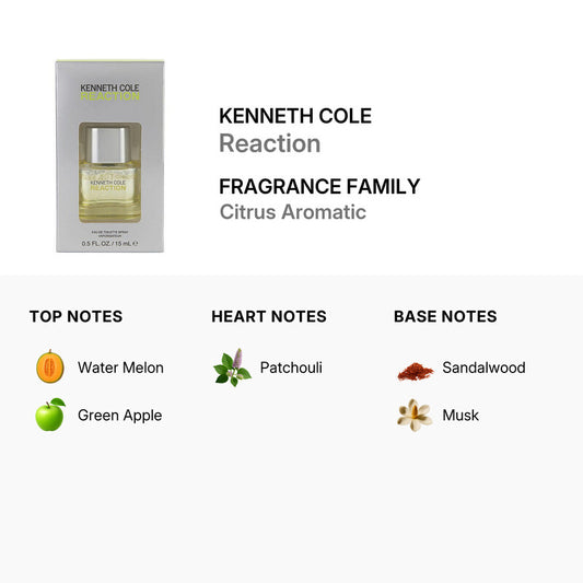 Kenneth Cole Men's Reaction EDT Spray 0.5 oz / 15 ml