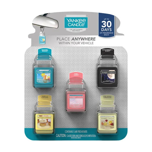 Yankee Candle Car Jar Ultimate Multipack Air Freshener, 5-count
