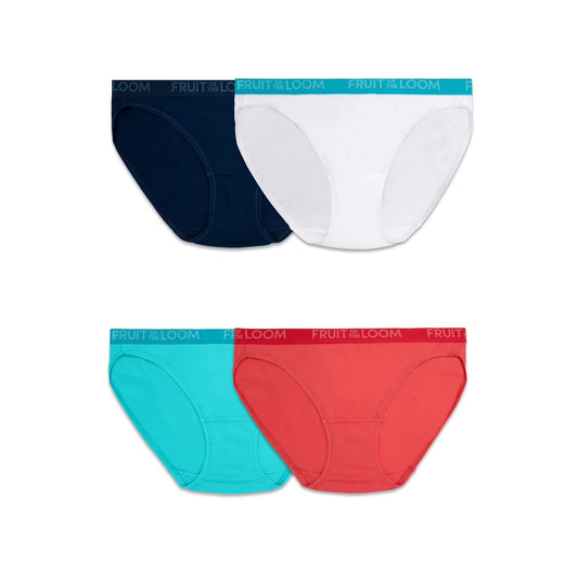 Fruit of the Loom Women's Energize Collection Cotton Stretch Bikini Underwear (4-Pack)