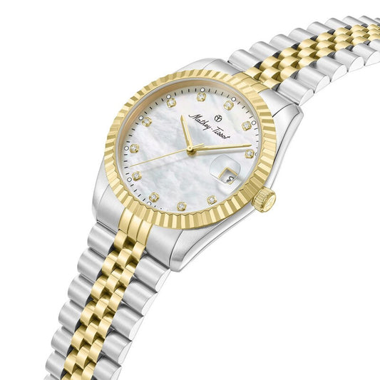 Mathey-Tissot Quartz White Mother of Pearl Dial Men's Watch (Model H250953A-A)