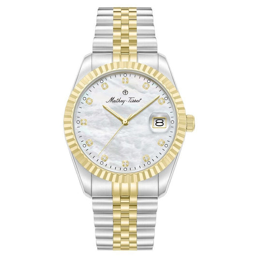 Mathey-Tissot Quartz White Mother of Pearl Dial Men's Watch (Model H250953A-A)