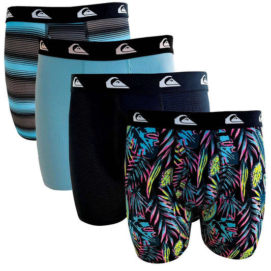 Quiksilver Men's 4-Pack Performance Mesh Boxer Brief in the Blue/Black Pack