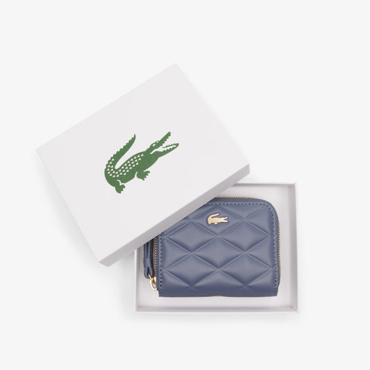 Lacoste Women's Small Crocodelle Leather Coin Purse in Folkstone Gray • R28