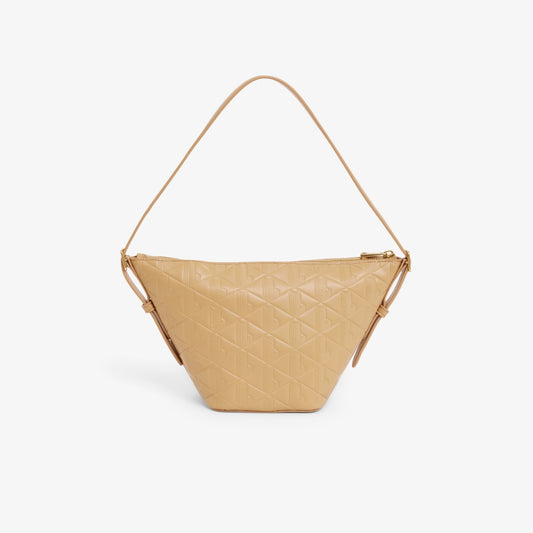 Lacoste Women’s Small Maheki Embossed Leather Hobo Bag (Doe • T29)