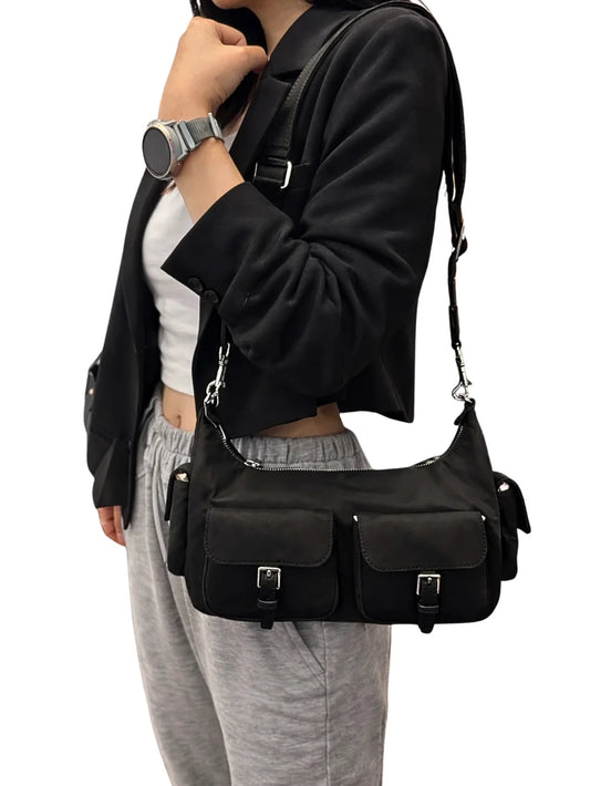 Tory Burch Nylon Convertible Shoulder Bag in Black