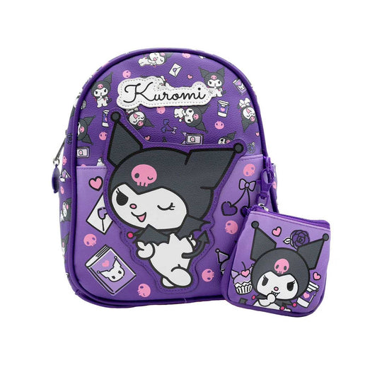 Licensed Kids 10.5" Mini Backpack with Coin Purse in Kuromi