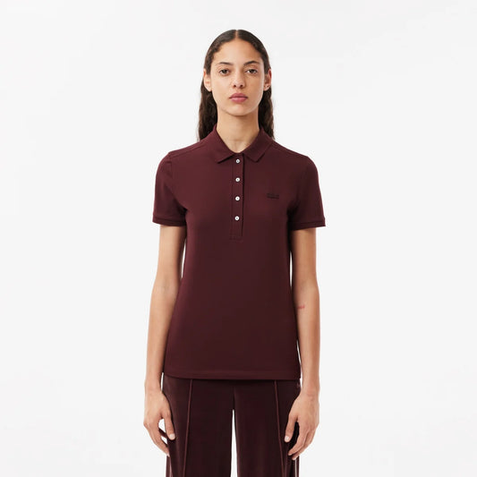 Lacoste Women's L.12.D Slim Fit Stretch Mini Piqué Polo Shirt in Expresso