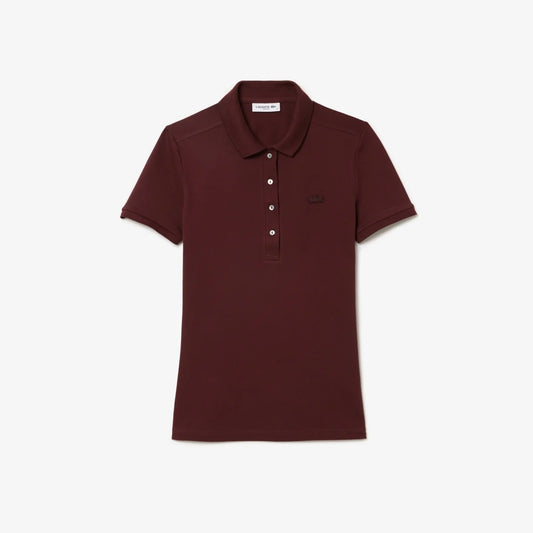Lacoste Women's L.12.D Slim Fit Stretch Mini Piqué Polo Shirt in Expresso