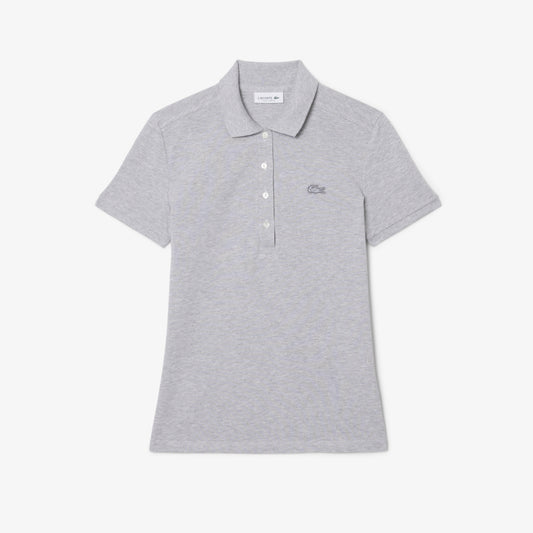 Lacoste Women's L.12.D Slim Fit Stretch Mini Piqué Polo Shirt in Silver Chine • CCA