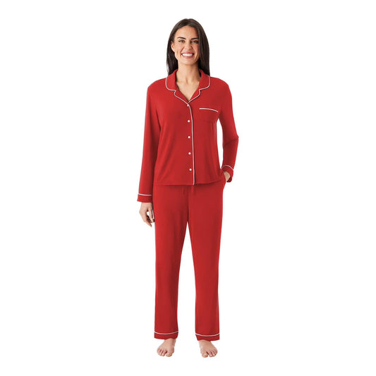 Member’s Mark DreamMark Women’s 2-Piece Notch Collar Pajama Set in Red