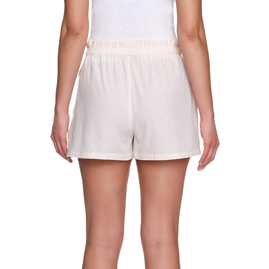 LOFT Women's 2-Pack Sleep Short Set in White Print/Peach Stripe