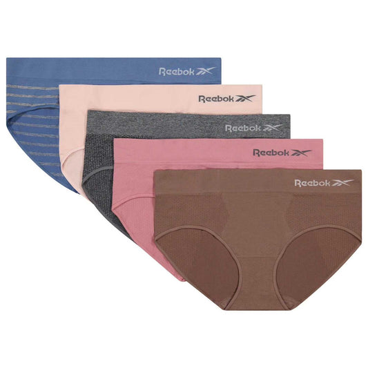 Reebok Women's 5-Pack Seamless Hipster Soft Tones
