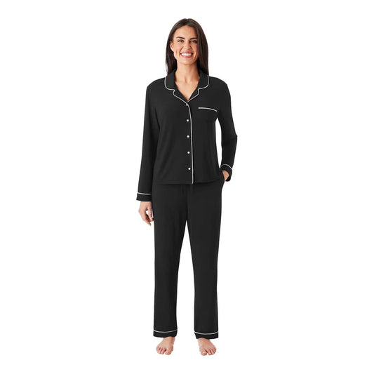Member's Mark DreamMark Women's 2-Piece Notch Collar Pajama Set in Black