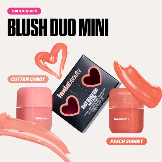 Huda Beauty Mini Baby Blush Duo Set | Cotton Candy and Peach Sorbet