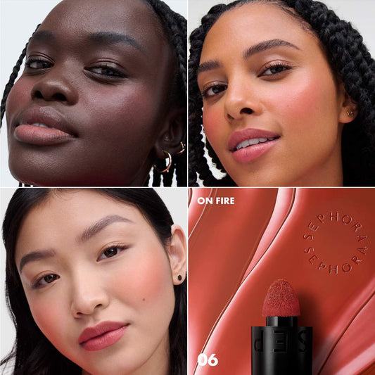 Sephora Collection Blush & Go Longwear Matte Liquid Blush For Lip and Cheek | 06 On Fire - Spiced Pink Matte