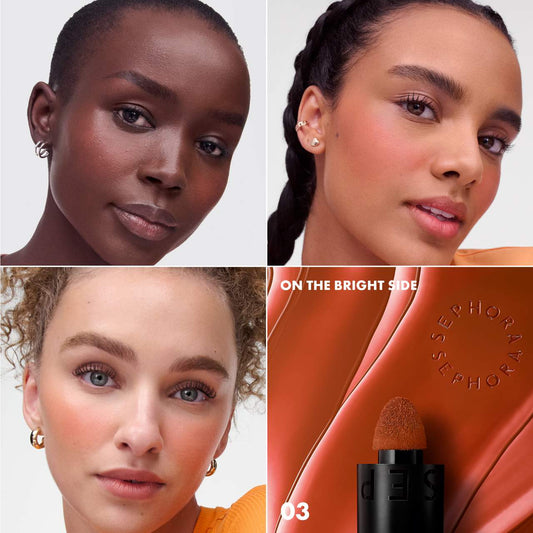 Sephora Collection Blush & Go Longwear Matte Liquid Blush For Lip and Cheek | 03 On The Bright Side - Dusty Orange Matte