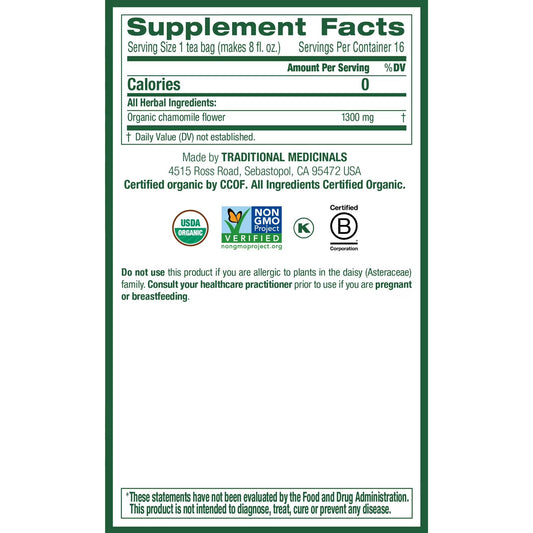 Traditional Medicinals Organic Chamomile Herbal Tea (16 Count)