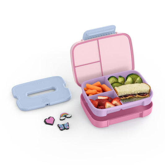 Ello Benni Kids Bento Lunch Box with Carry Handle &amp; Ice Pack in Purple