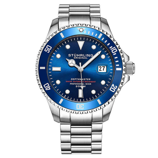 Stuhrling Original Aquadiver Automatic Blue Dial Men's Watch