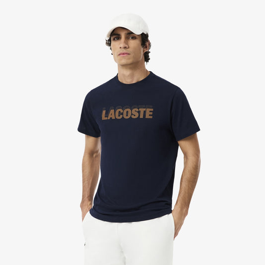 Lacoste Men's Ultra Dry Graphic Print Sport T-shirt (Navy Blue/Blossom • 4IB)